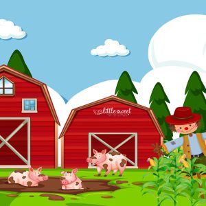 THE FARM- PRINTED BACKDROP - FABRIC (PRE-ORDER)