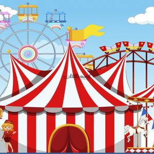 CLOWN HOUSE- PRINTED BACKDROPS - FABRIC (PRE-ORDER)