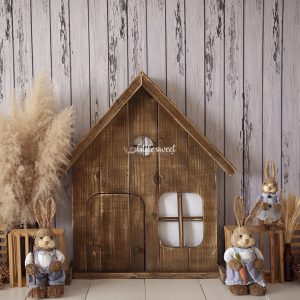 BUNNIES AROUND THE HOUSE –  PRINTED BACKDROP FABRIC (PRE-ORDER)