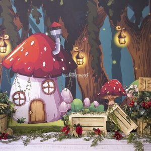 MUSHROOM FAIRY HOUSEBABY PRINTED BACKDROPS – FABRIC (PRE-ORDER)